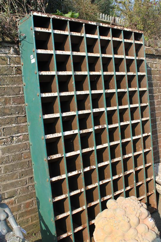 Metal pigeon holes